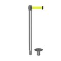 Montour Line Stanchion Belt Barrier Removable Base Pol.Steel Post 7.5ftFl.Yel Belt MX630R-PS-FYW-75